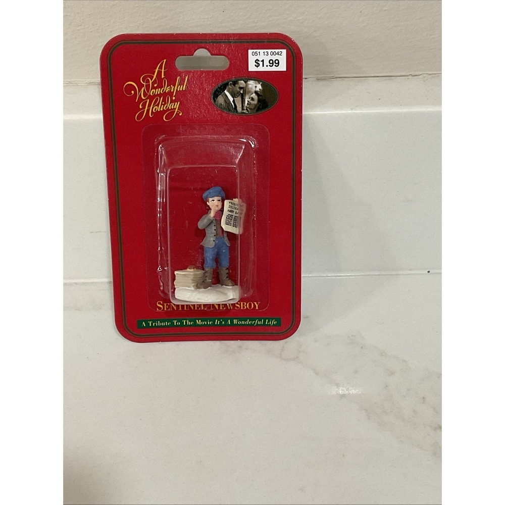 1998 It's A Wonderful Life Sentinel Newsboy Porcelain Figurine New NIP